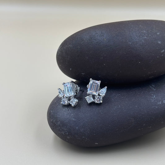 Baguette Cluster Studs