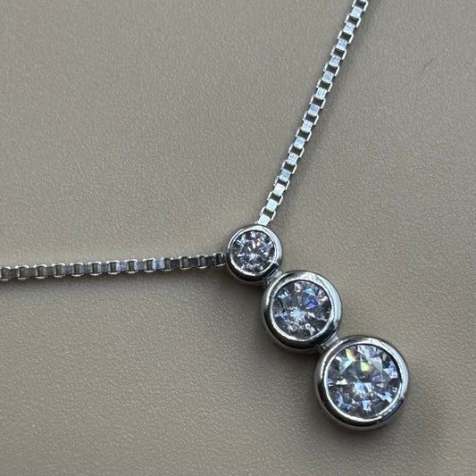 3 layer solitaire necklace
