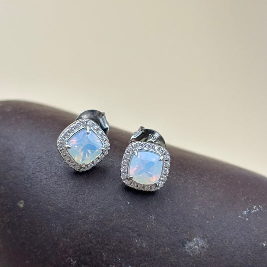 Opal stone studs