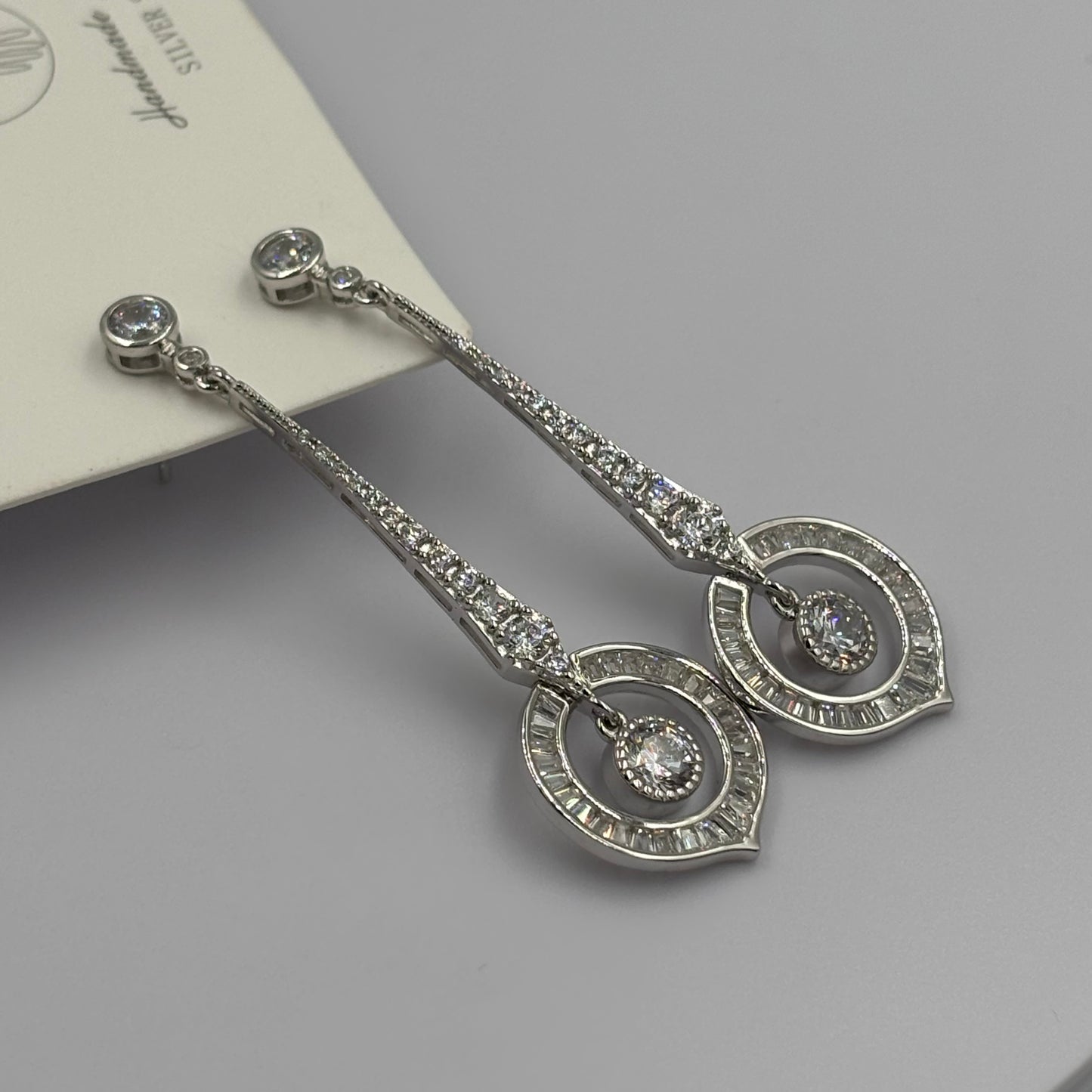Silver Circle Drop Earrings