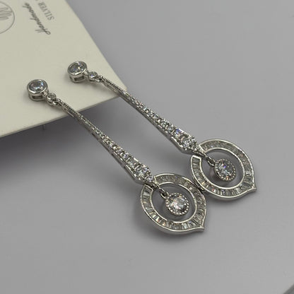 Silver Circle Drop Earrings