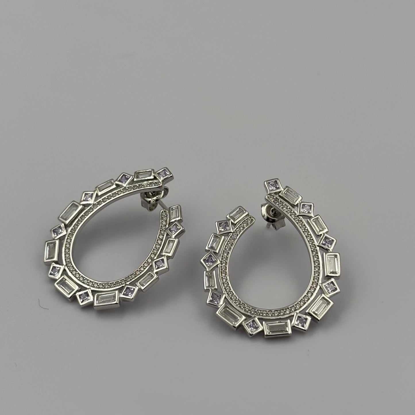 Crystal Studded Hoop Drops