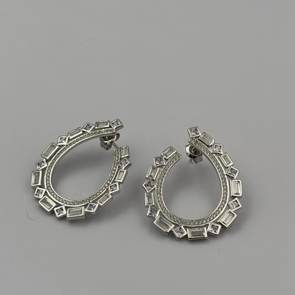 Crystal Studded Hoop Drops