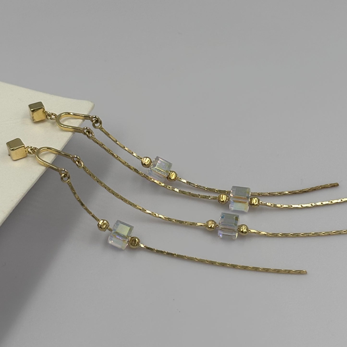 Golden Glow Cube Earrings