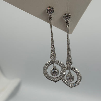 Silver Circle Drop Earrings