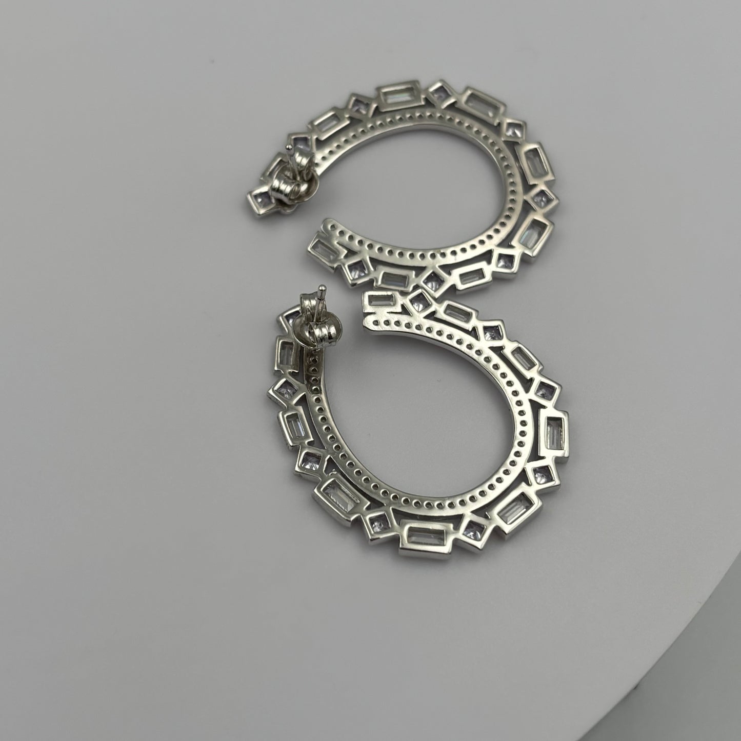 Crystal Studded Hoop Drops