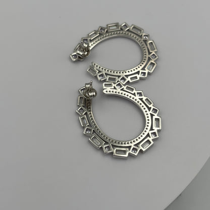 Crystal Studded Hoop Drops