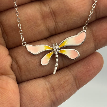 Dragonfly enamel necklace