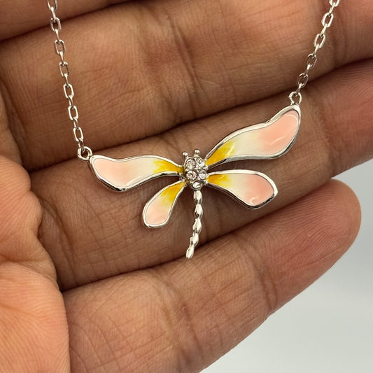 Dragonfly enamel necklace