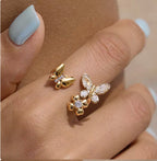 Butterfly & Blossom Open Ring
