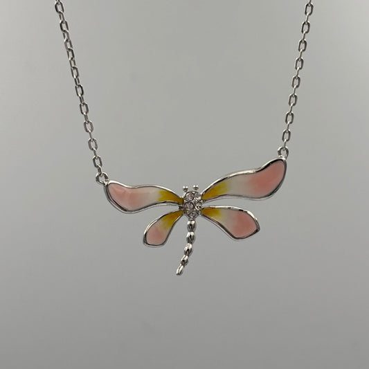 Dragonfly enamel necklace