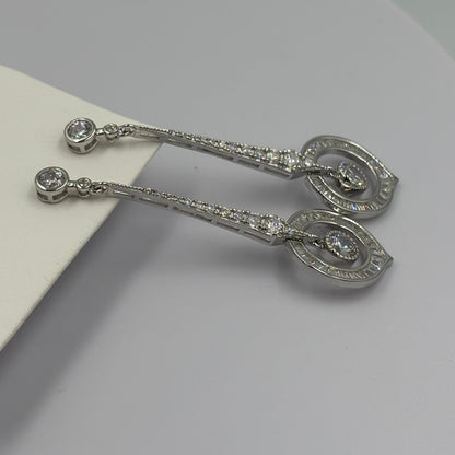 Silver Circle Drop Earrings