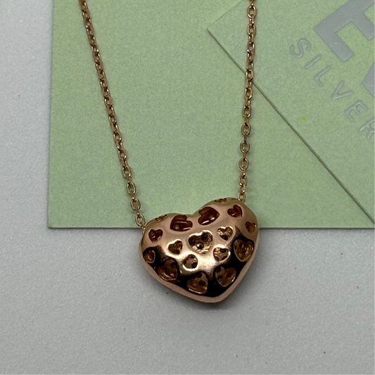 Puffy heart necklace