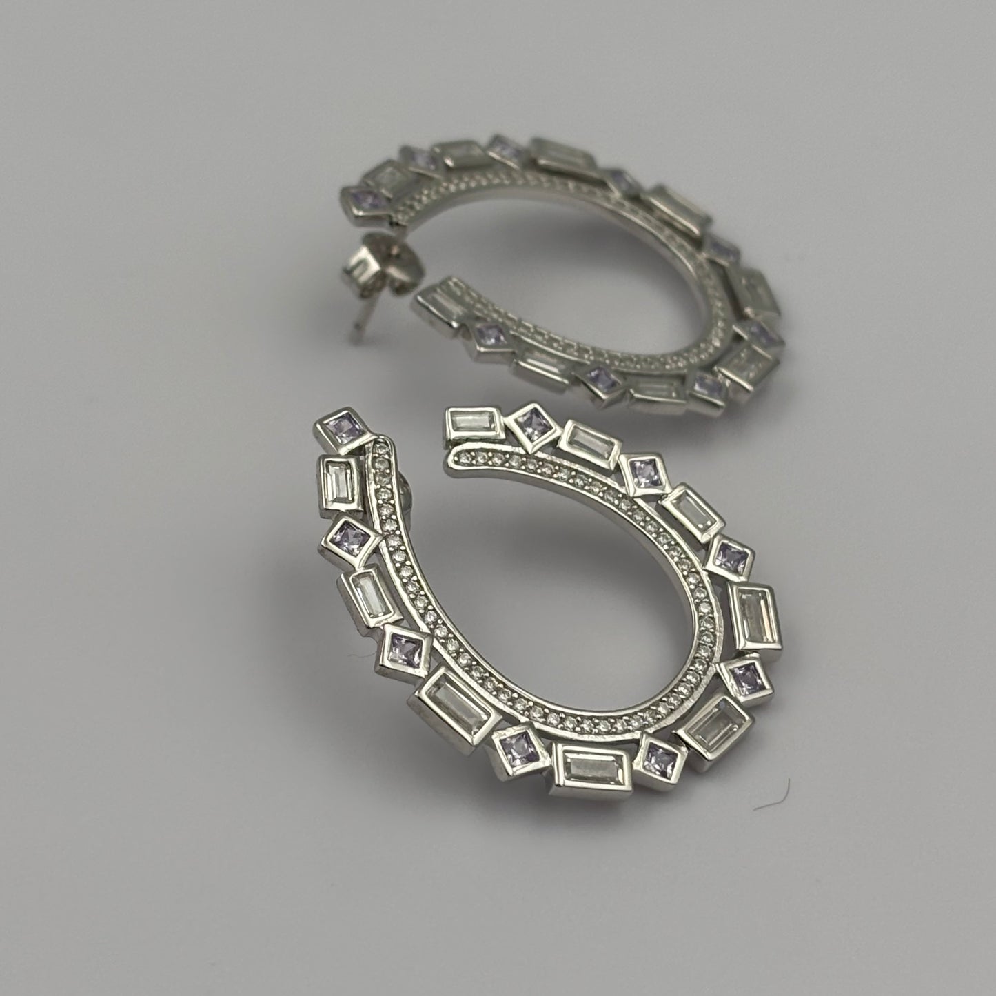 Crystal Studded Hoop Drops
