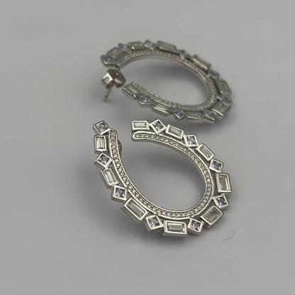 Crystal Studded Hoop Drops