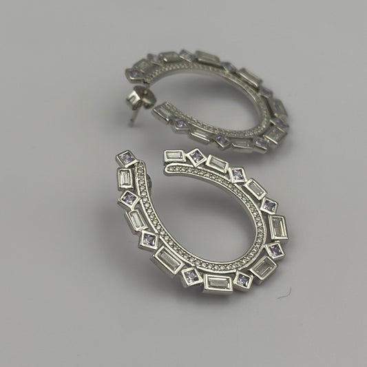Crystal Studded Hoop Drops