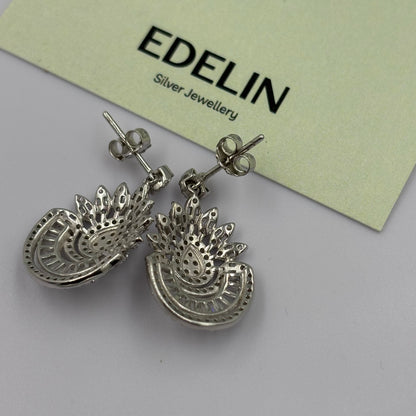 Crystal Fan Drop Studs