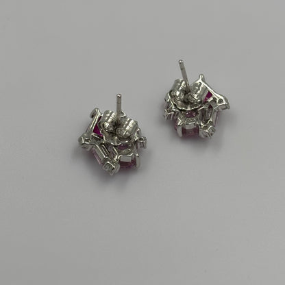 Pink Gemstone Stud Earrings