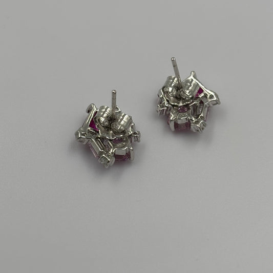 Pink Gemstone Stud Earrings