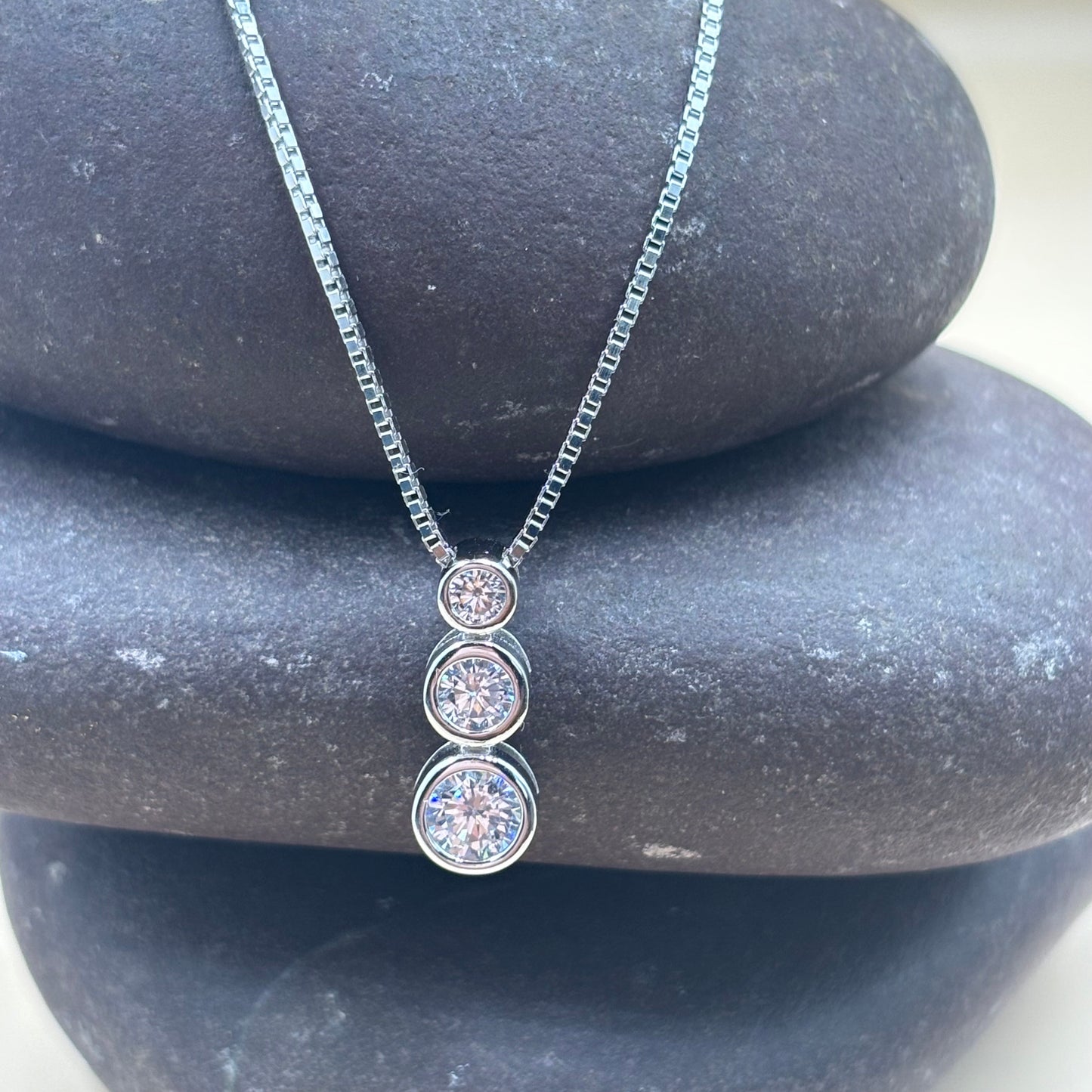 3 layer solitaire necklace
