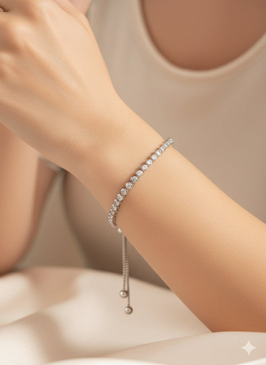 Classic 925 Sterling Silver Tennis Bracelet