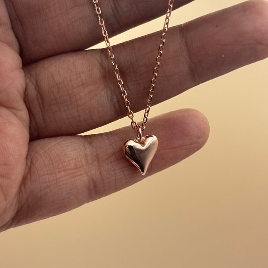Rose heart charm necklace