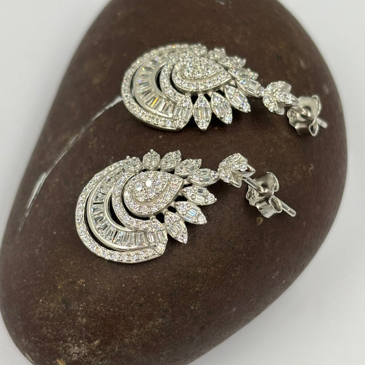 Crystal Fan Drop Studs