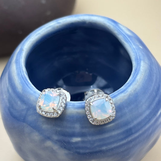 Opal stone studs