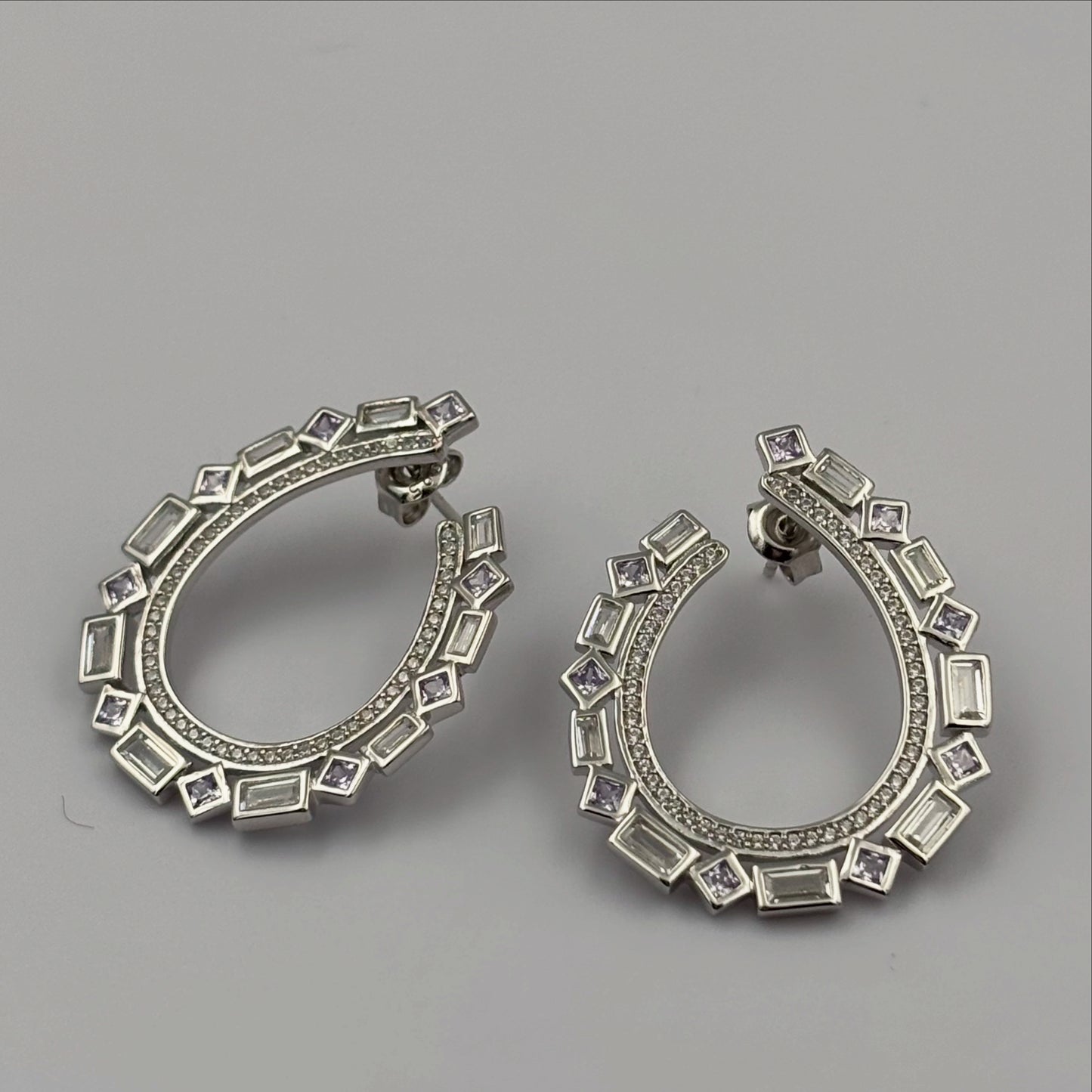 Crystal Studded Hoop Drops