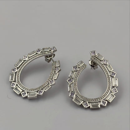 Crystal Studded Hoop Drops