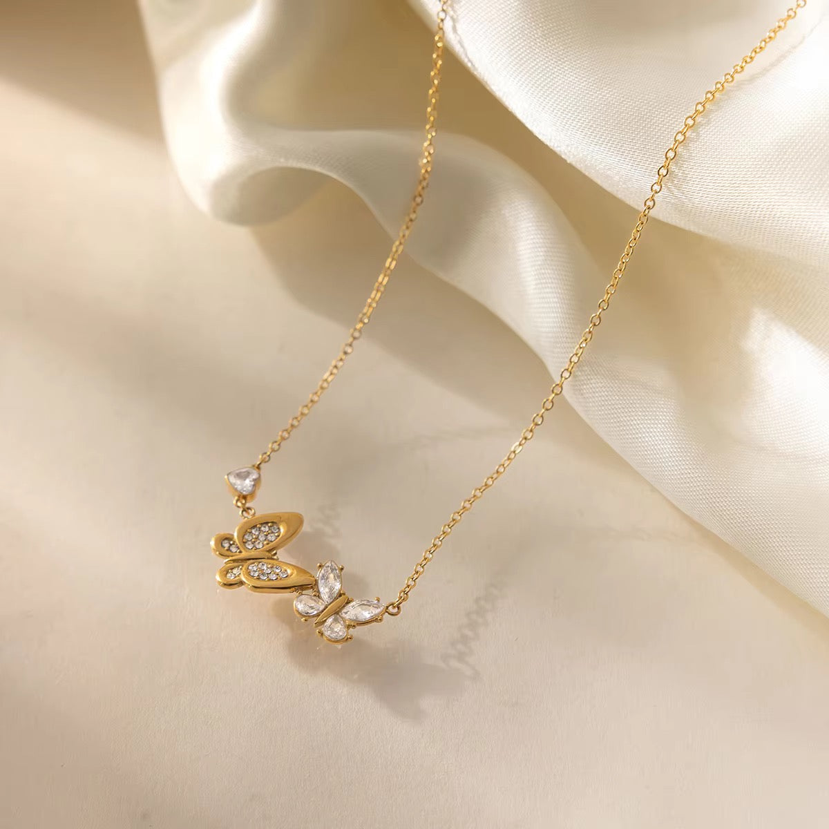 The Twin Butterfly Charm Necklace