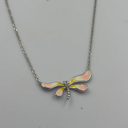 Dragonfly enamel necklace
