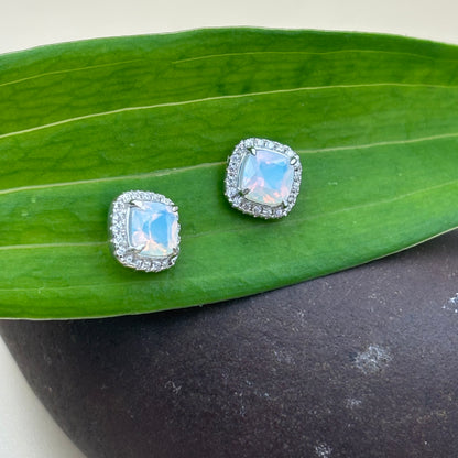 Opal stone studs