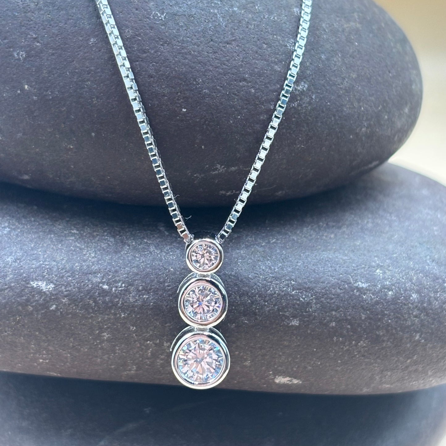 3 layer solitaire necklace