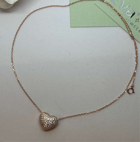 Puffy heart necklace