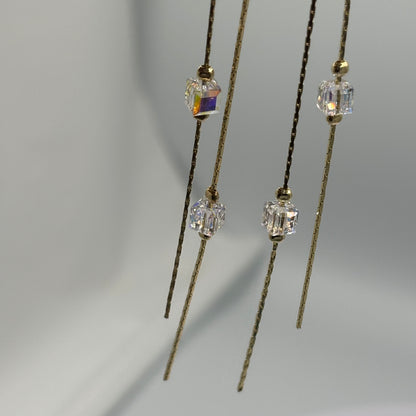 Golden Glow Cube Earrings