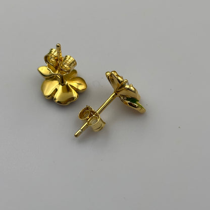 Gold flower studs