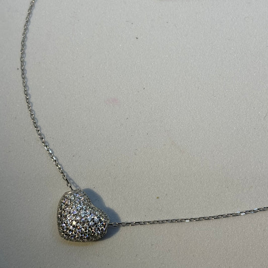 Puffy heart necklace