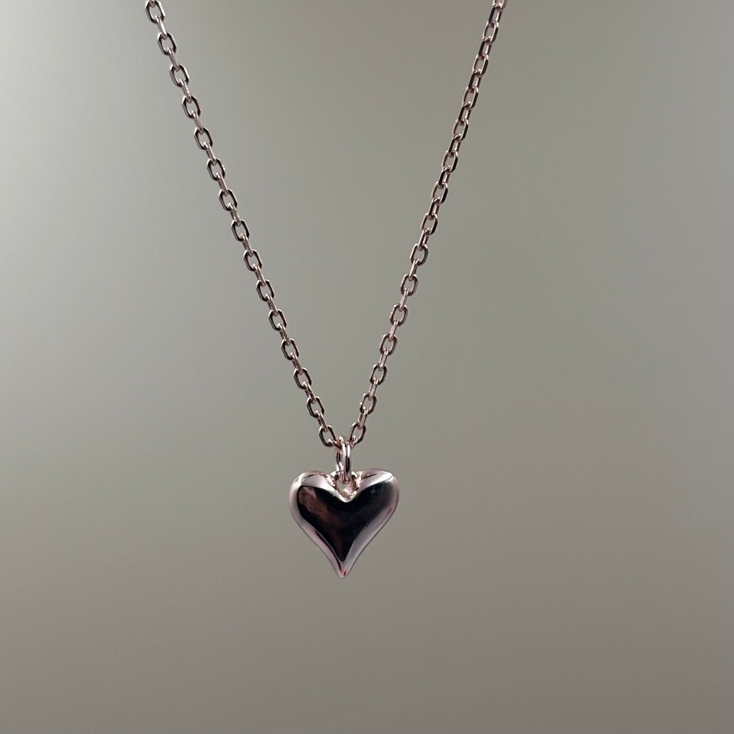 Rose heart charm necklace