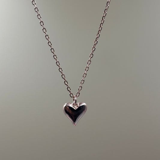 Rose heart charm necklace
