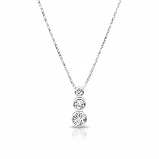 3 layer solitaire necklace