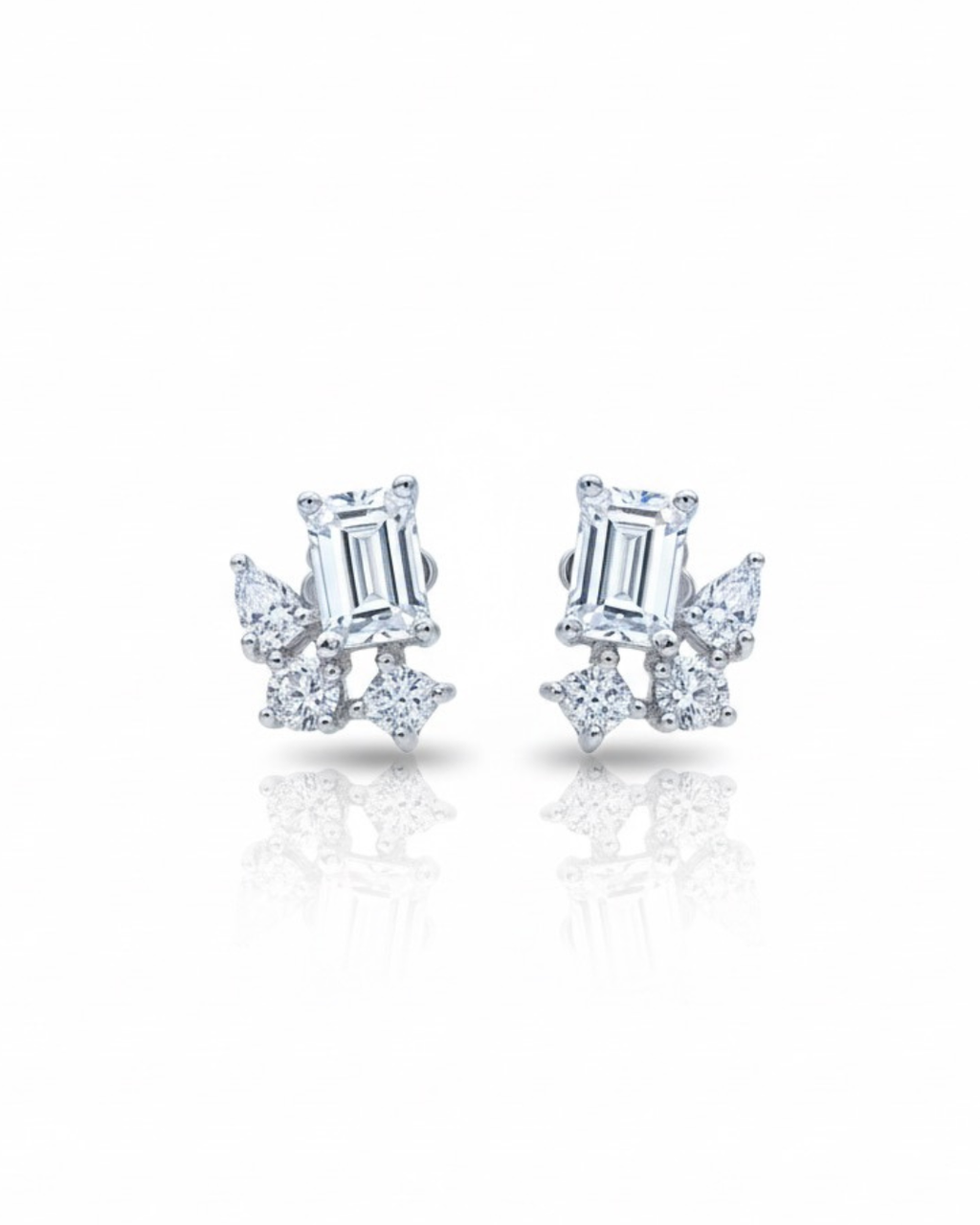 Emerald Cut Solitaire Stud Earrings