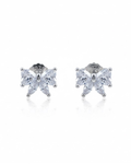 Sparkling Zirconia Butterfly Stud Earrings