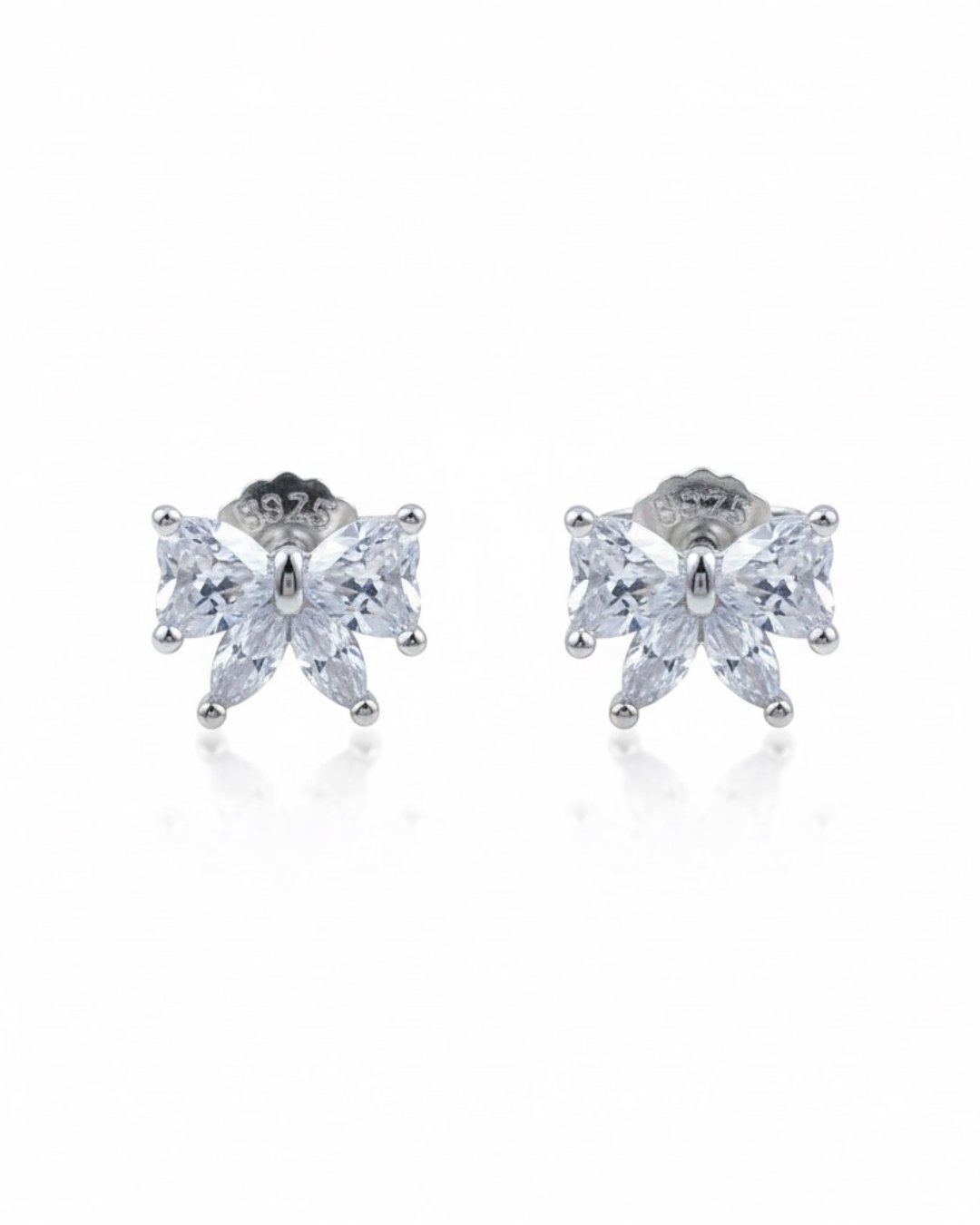 Sparkling Zirconia Butterfly Stud Earrings