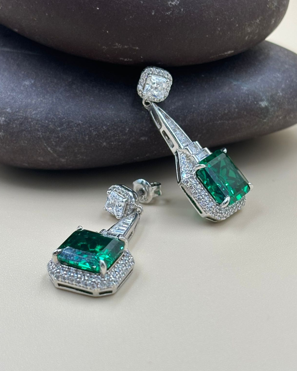 Emerald Green Dangler Earrings