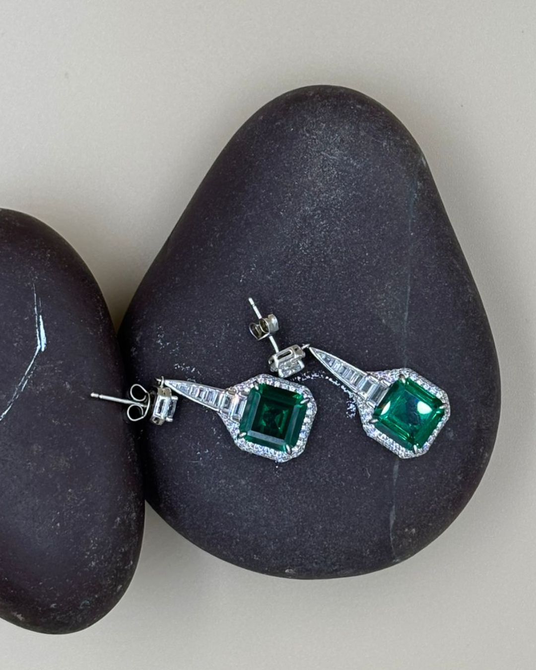 Emerald Green Dangler Earrings